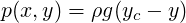 p(x,y) = ρg (yc - y)
