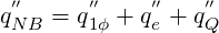  ′′     ′′    ′′   ′′
qNB  = q1ϕ + qe + qQ
